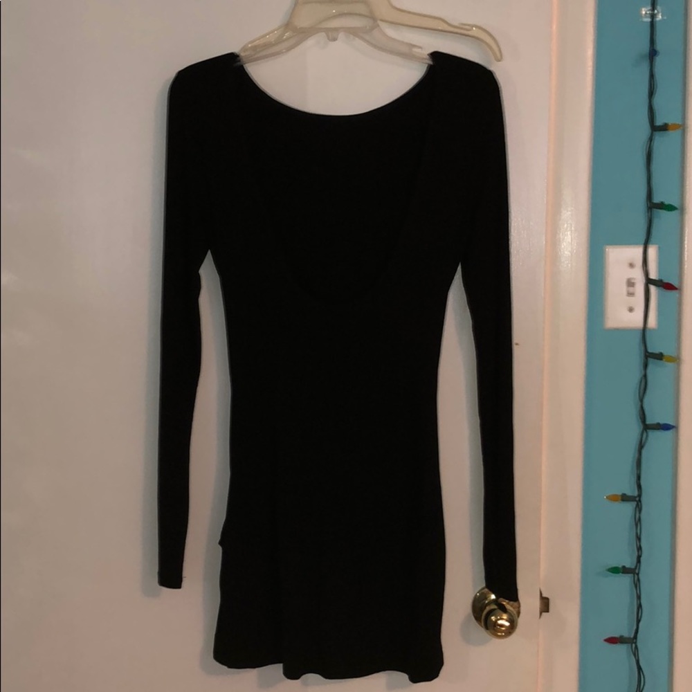 A tight black dress